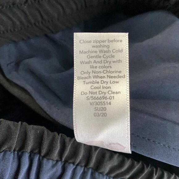 Athleta Colorblocked Shorts Navy Blue Black Running Women's Size 12‎ - Picture 6 of 6